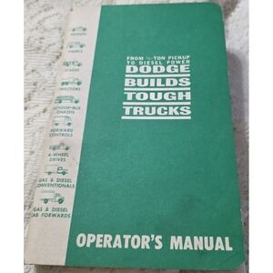 1950s / 60s Dodge Power Giant Trucks Operator's Manual Service Repair Guide